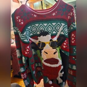 Men's cow christmas sweater